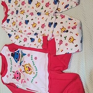 Baby shark Christmas pj set